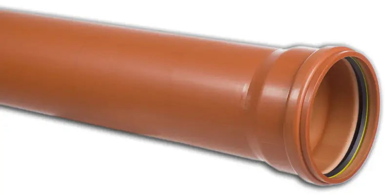 Brown PVC Avloppsrör med Gummitätning SN10 S12 från Nordic Poly Mark