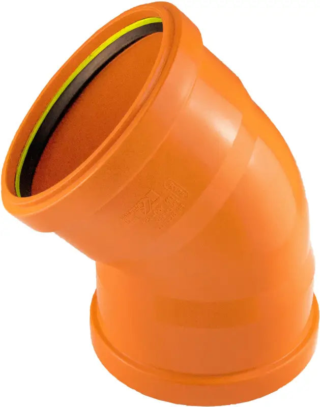 Orange 45-graders PVC Böj för Markavloppsrör Kaczmarek 125 mm