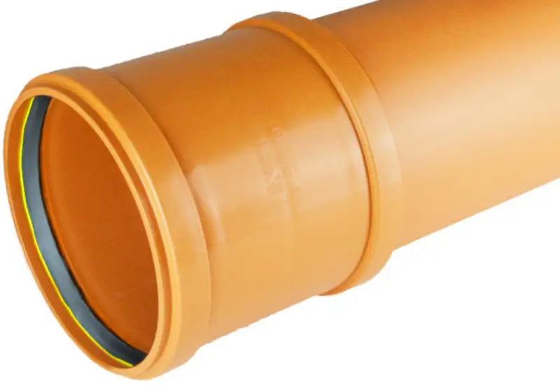 Orange PVC Avloppsrör med gummitätning 6000 mm Markavlopp Kaczmarek