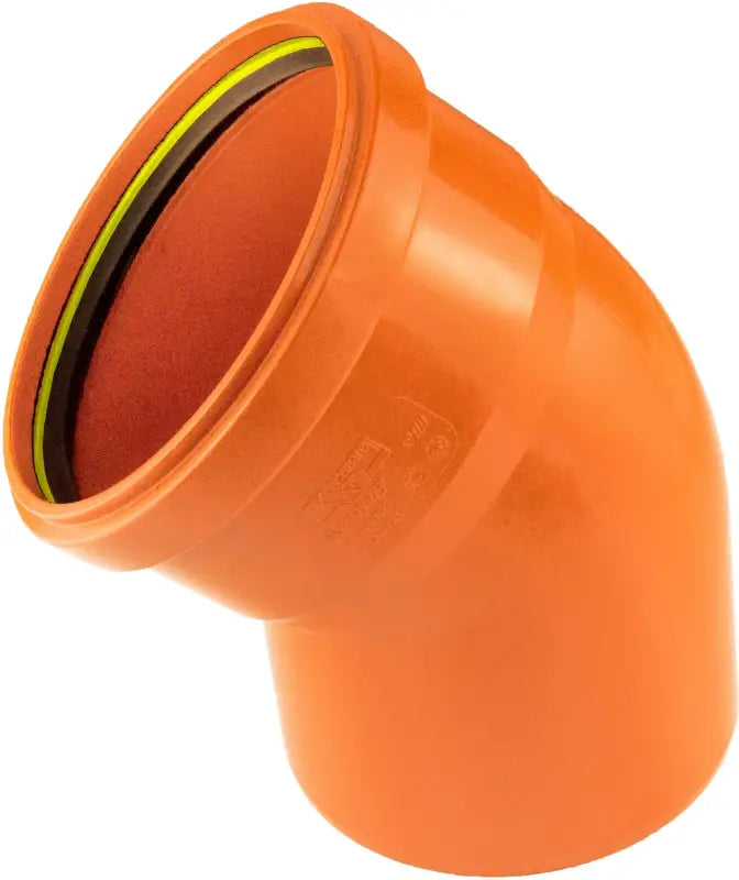 Orange PVC Böj för Markavlopp med Gummi Packning från Nordic Poly