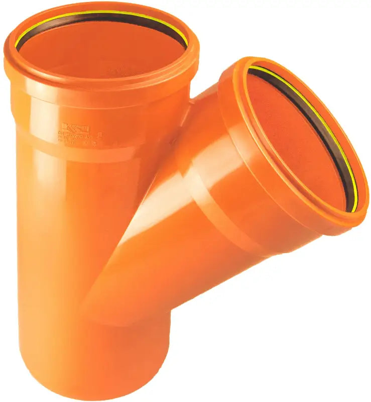 Orange PVC Y-fittings med gummitätning för markavloppsrör