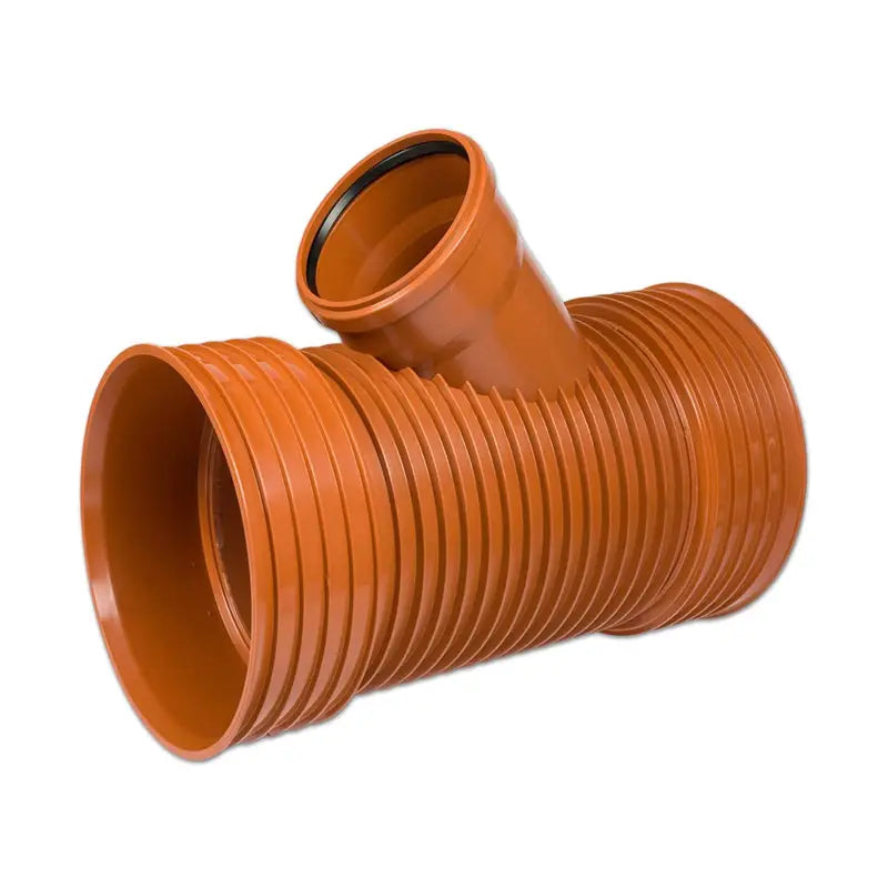 T-junction Orange Corrugated PVC Drainage Pipe Kaczmarek K2-kan